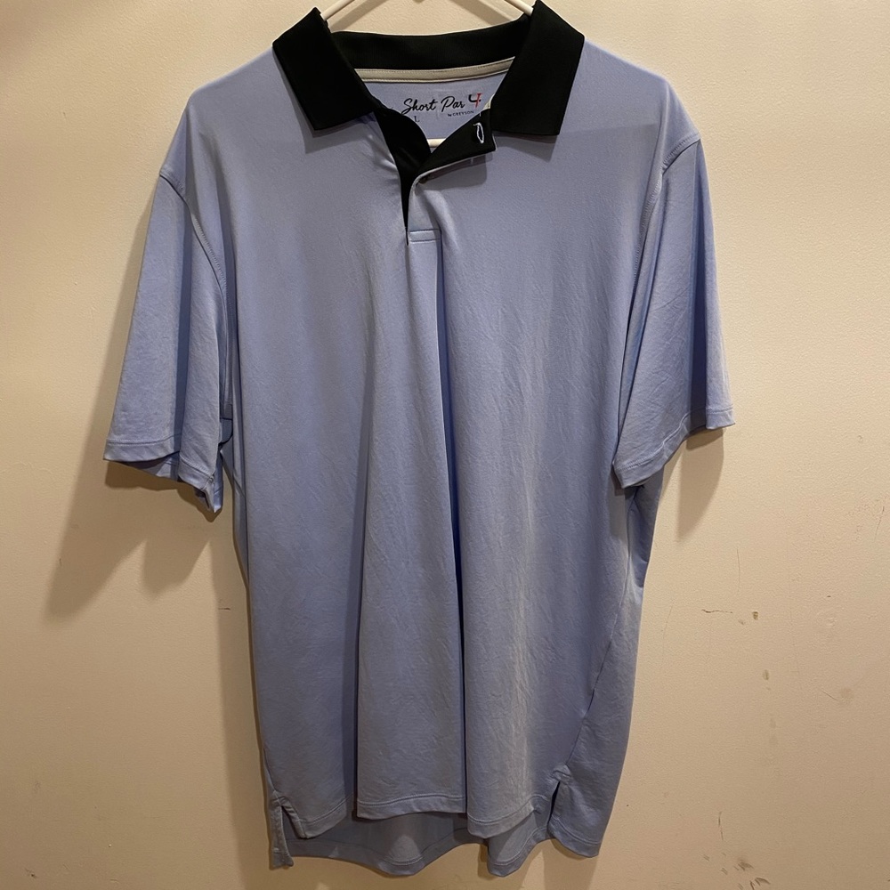 Light Blue Golf Shirt, Size L, Short Par 4